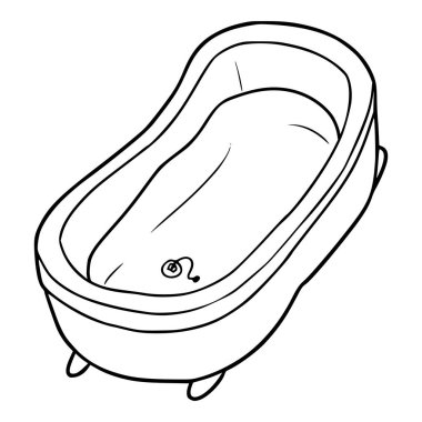 Küvet çizimi elle izole edilmiş vektörü çizer