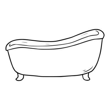 Küvet çizimi elle izole edilmiş vektörü çizer