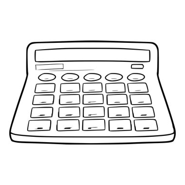 hesap makinesi çizimi el çizimi izole edilmiş vektör