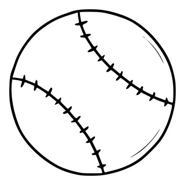 Beyzbol topu ikonu çizimi elle izole edilmiş vektörü çizer