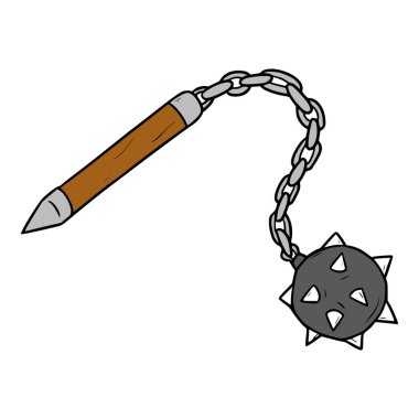 yelken ya da sabah yıldız topuzu çizimi elle izole edilmiş vektör