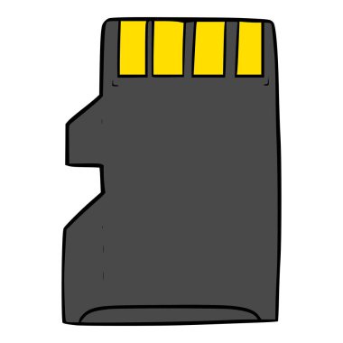 sd kart illüstrasyonu el çizimi izole vektör