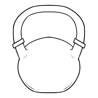 Kettlebell spor salonu çizimi el çizimi izole edilmiş vektör ana hatları