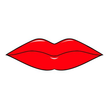 kırmızı dudak çizimi el izole edilmiş vektör