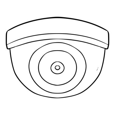 Güvenlik kamerası illüstrasyonu elle izole edilmiş vektörü çizer