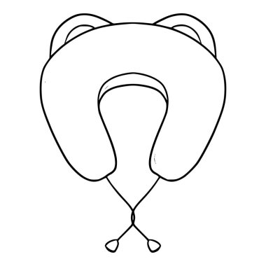 Sevimli boyun yastığı çizimi el çizimi izole edilmiş vektör çizimi