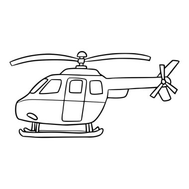 helikopter illüstrasyon eli izole edilmiş vektörü çizdi