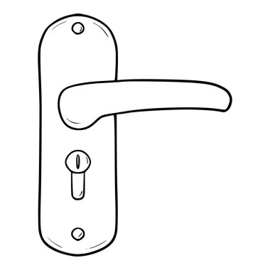 kapı kolu illüstrasyon el çizimi izole vektör