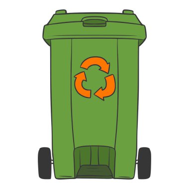Çöp tenekesi çizimi elle izole edilmiş vektör