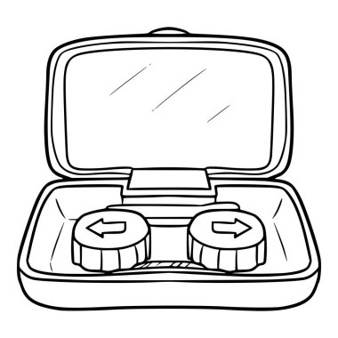 yumuşak lens kutusu çizimi elle izole edilmiş vektörü çizer