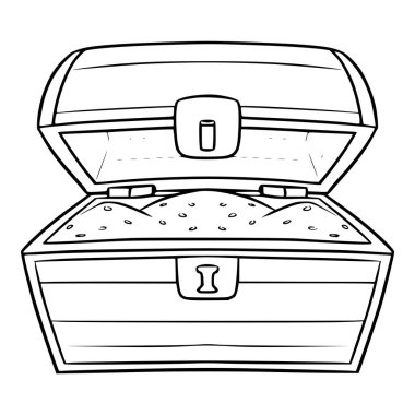 hazine sandığı çizimi el çizimi izole vektör