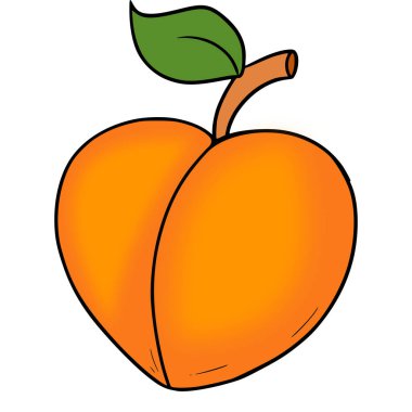 taze şeftali çizimi el izole vektörü