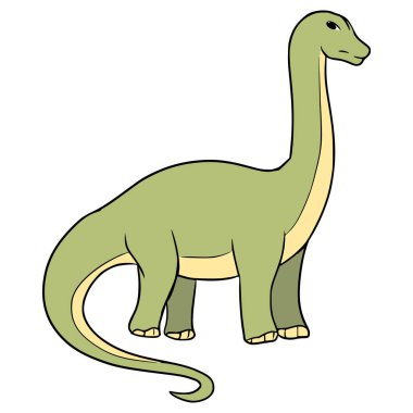 Brontosaurus illüstrasyon el çizimi izole edilmiş vektör