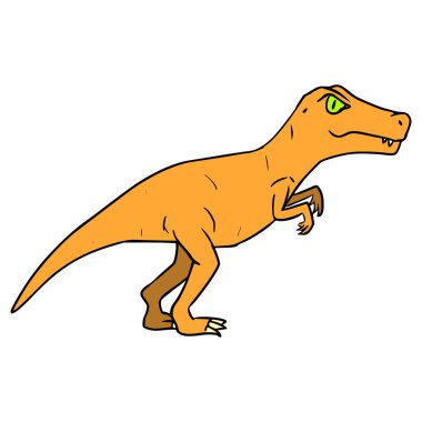 Büyük tyrannosaurus rex illüstrasyon el izole bir vektör çizdi