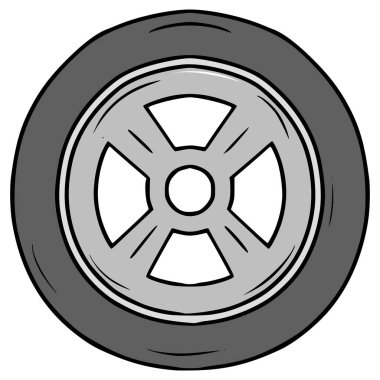 Bir lastik çizimi elle izole edilmiş vektör