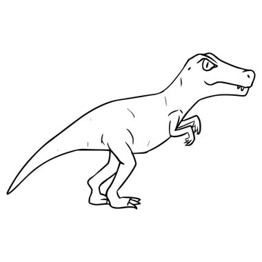 Tyrannosaurus rex illüstrasyon eli izole edilmiş vektörü çizer