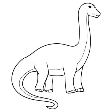 Brontosaurus illüstrasyon el çizimi izole edilmiş vektör