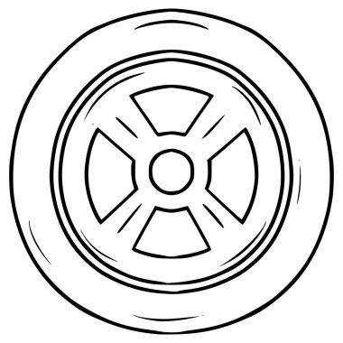 Lastik çizimi elle izole edilmiş vektörü çizer