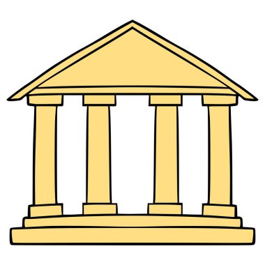 sütun çizimi el izole vektörü