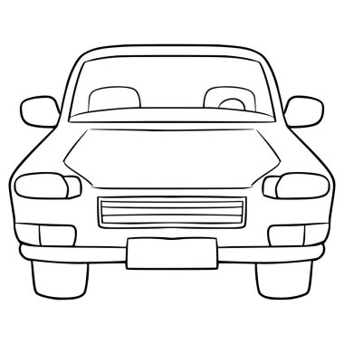 araba illüstrasyonu el çizimi izole vektör