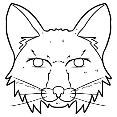 Tilki başı resmetme eli izole edilmiş vektörü çizer