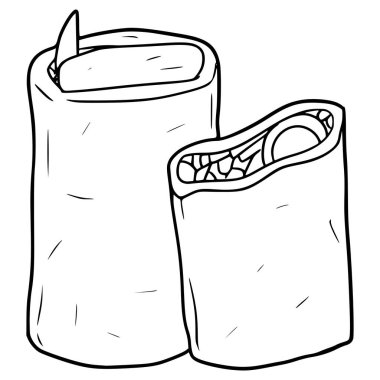 rissole illüstrasyon eli izole edilmiş vektörü çizer