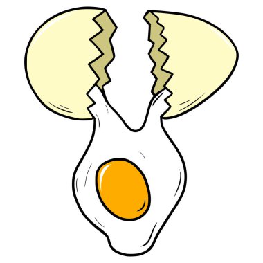 Yumurtayı kıran el çizimi izole edilmiş vektör