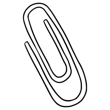 kağıt raptiyesi illüstrasyon el çizimi ana hat vektörü