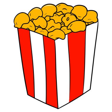 patlamış mısır çizimi el çizimi izo-vektör