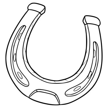 At nalı çizimi el çizimi ana hat vektörü