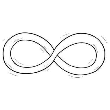 sonsuz simge illüstrasyon el çizimi ana hatlı vektör