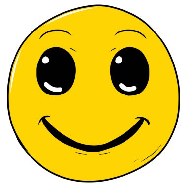 Gülen yüz simgesi el çizimi izole vektör