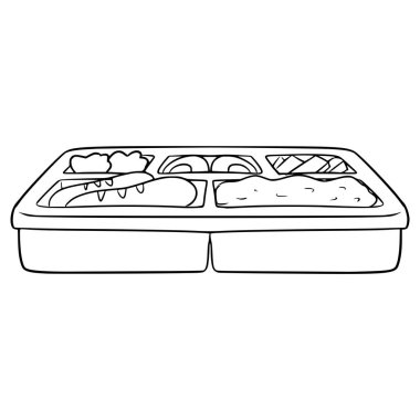 Beslenme çantası illüstrasyon el çizimi ana hat vektörü