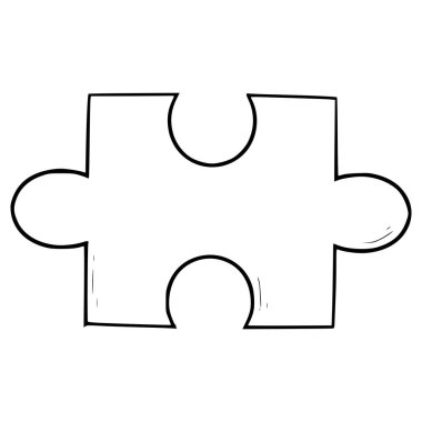 yapboz parçası çizimi el çizimi ana hat vektörü