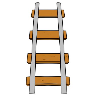 Demiryolu illüstrasyonu el çizimi izole vektör