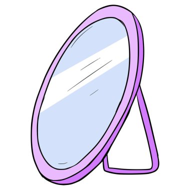 mor tablo ayna çizimi el izole edilmiş vektör