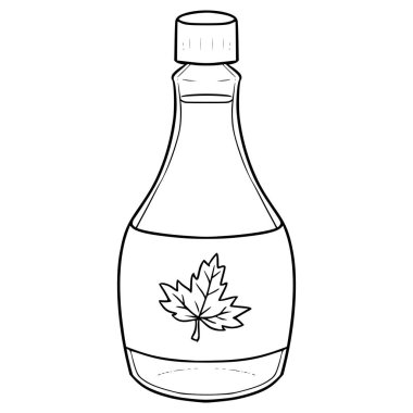 Akçaağaç şurubu çizimi el çizimi ana hatlı vektör