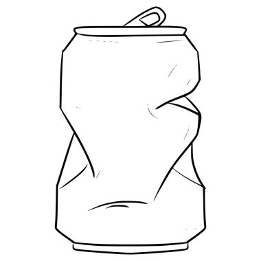 Çöp kutusu çizimi el çizimi ana hatlı vektör