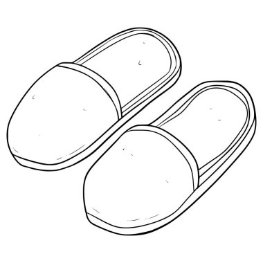 terlik çizimi el çizimi ana hat vektörü