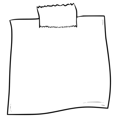 Kağıt simgesi illüstrasyonunu not et El ana hatlarını çizdi