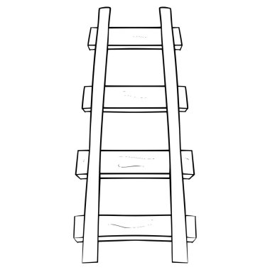 Demiryolu illüstrasyon el çizimi ana hat vektörü