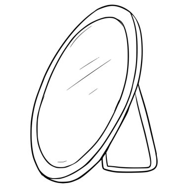 tablo ayna çizimi el çizimi ana hat vektörü