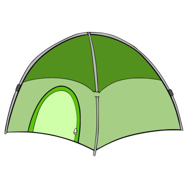 yeşil çadır çizimi el izole vektörü