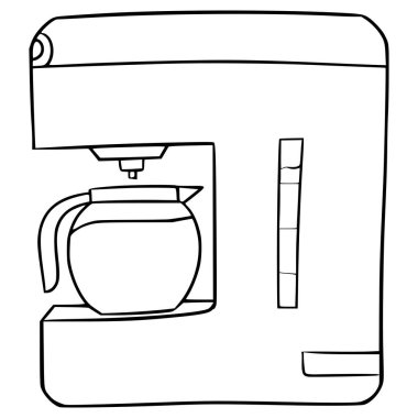 Kahve makinesi çizimi el çizimi taslak vektörü