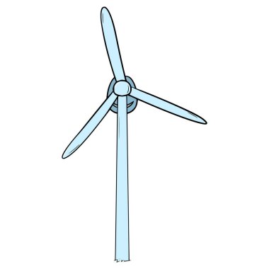 modern yel değirmeni çizimi izole vektör