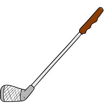 Golf sopası çizimi el çizimi izole vektör