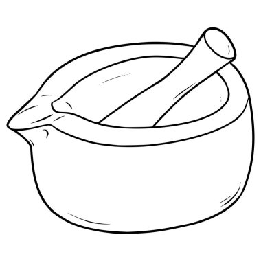 Havan topu illüstrasyon el çizimi ana hatlı vektör