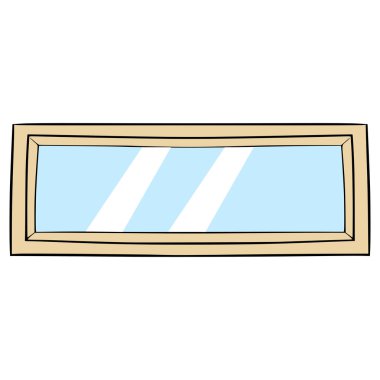 Küçük pencere çizimi elle izole edilmiş vektör