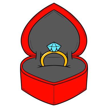 ring jewelry box illustration hand drawn isolated vector clipart