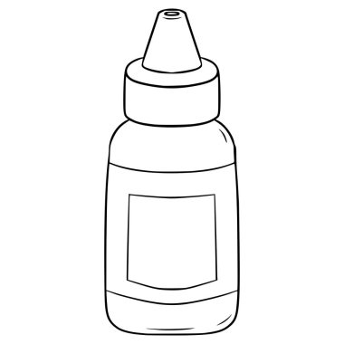 povidone iyot çizim el çizimi ana hatlı vektör